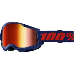 100% Percent Strata 2 Navy Red Mirror Goggles