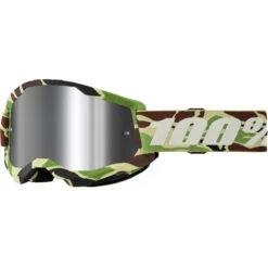 100% Percent Strata 2 War Camo Silver Mirror Goggles