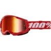 100% Percent Strata 2 Red Mirror Kids Goggles